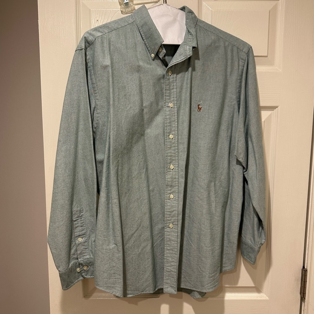 Polo Ralph Lauren Green Button down long sleeved shirt